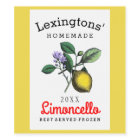 Customized Limoncello Liquor Bottle Label