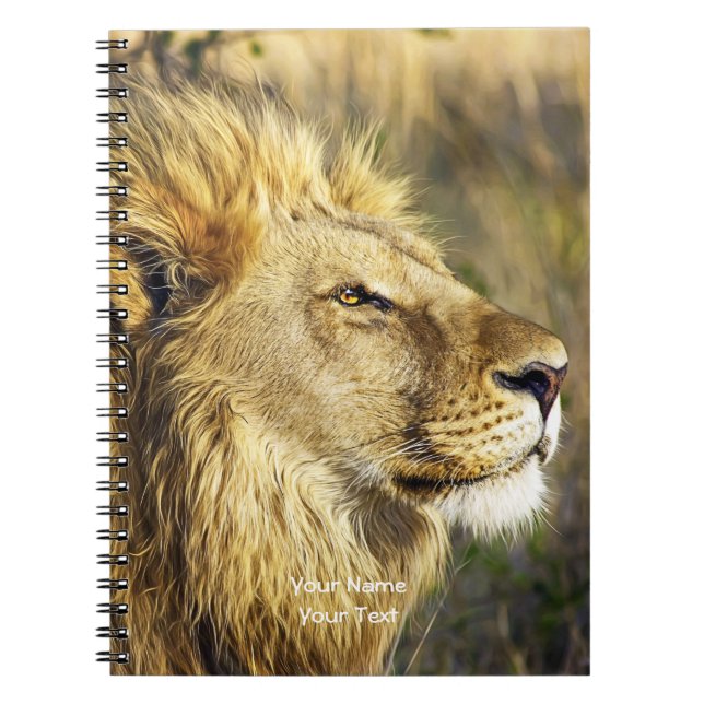 Customized Lion Head Wildcat African Wildlife Notebook (Front)