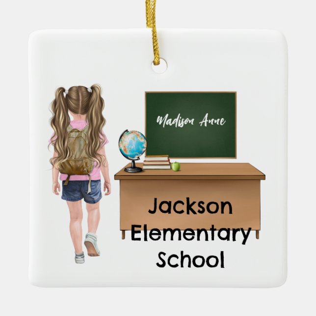 Customized Little Kids Graduation/School Ornament (Front)
