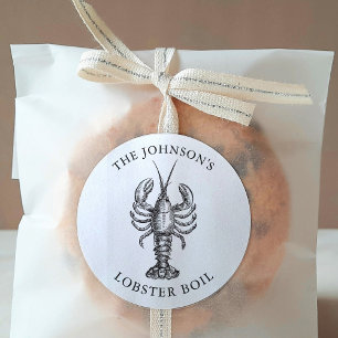 Customized Lobster Bake Event White Classic Round Sticker