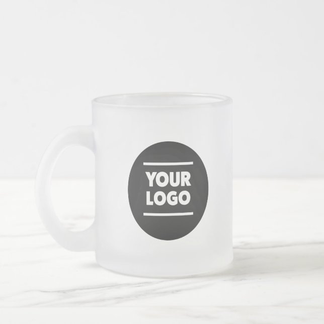Customized Logo Frosted Glass Drink Mug  (Left)