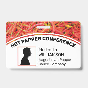 Customized Logo Photo ID Delegate CHILLI PEPPERS Badge