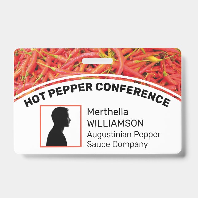 Customized Logo Photo ID Delegate CHILLI PEPPERS Badge (Front)