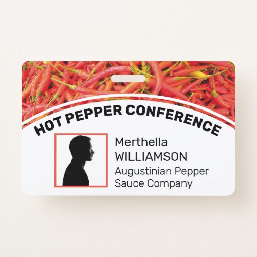 Customized Logo Photo ID Delegate CHILLI PEPPERS Badge