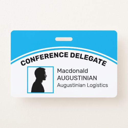 Customized Logo Photo ID Delegate CYAN Badge