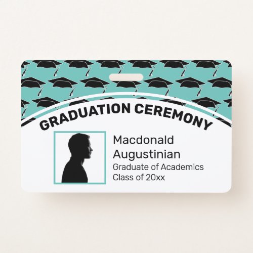 Customized Logo Photo ID GRADUATION Topper Mortar Badge