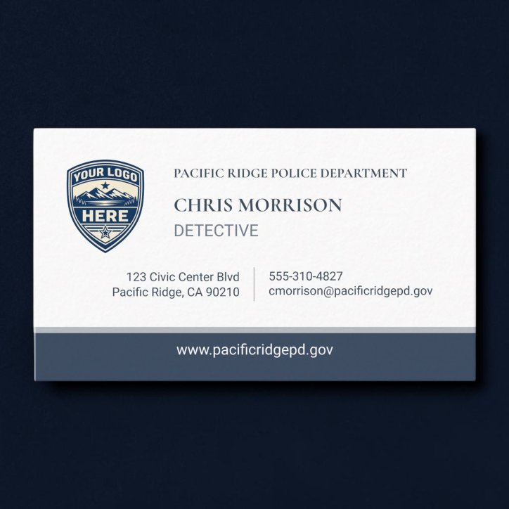 Customized Logo Police Department Business Card