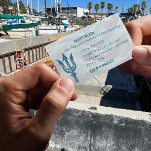 Customized Logo/QR Code/URL Waterproofing Masonry Business Card