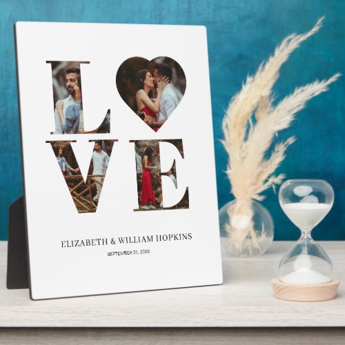 Customized Love Heart 4 Photo Vertical Plaque