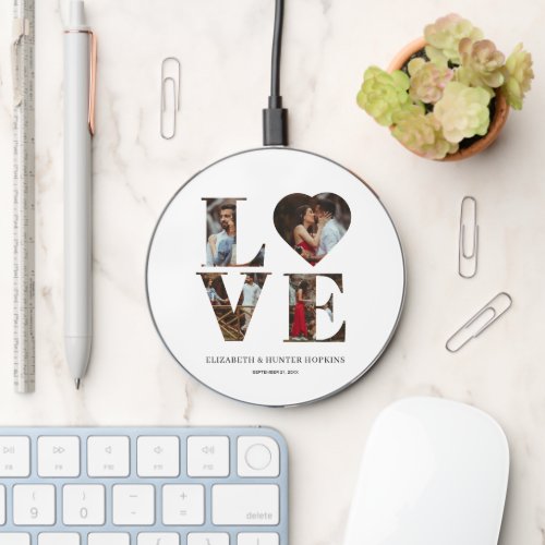 Customized Love Heart 4 Photo Wireless Charger