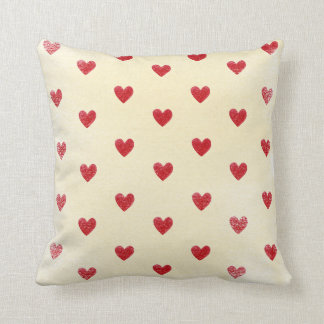 Customized Love Heart Cushion Cream and Red