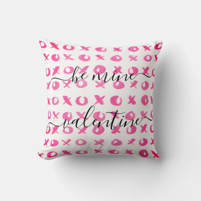 Customized LOVE XOXO Be Mine Valentine Gift Throw Pillow (Front)