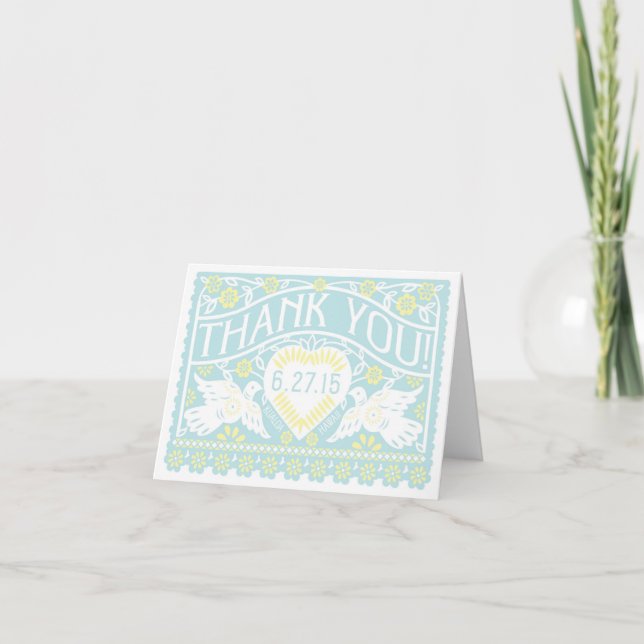 Customized Lovebirds blank Thank You Card (Front)