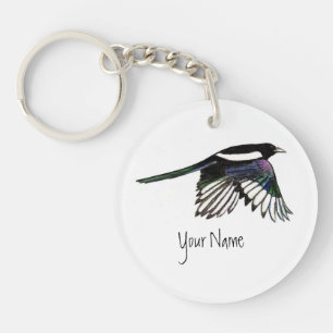 Customized Magpie Garden Bird Nature Animal Keychain