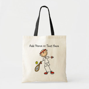 Customized Male Tennis Player Tote Bag
