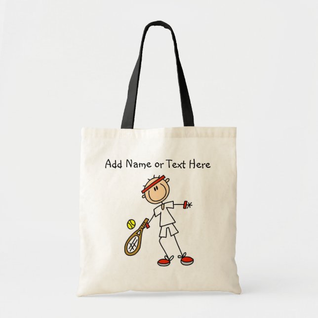 Customized Male Tennis Player Tote  Bag (Front)