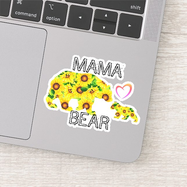 Customized MAMA BEAR Sunflowers Best Mom Decal (Detail)