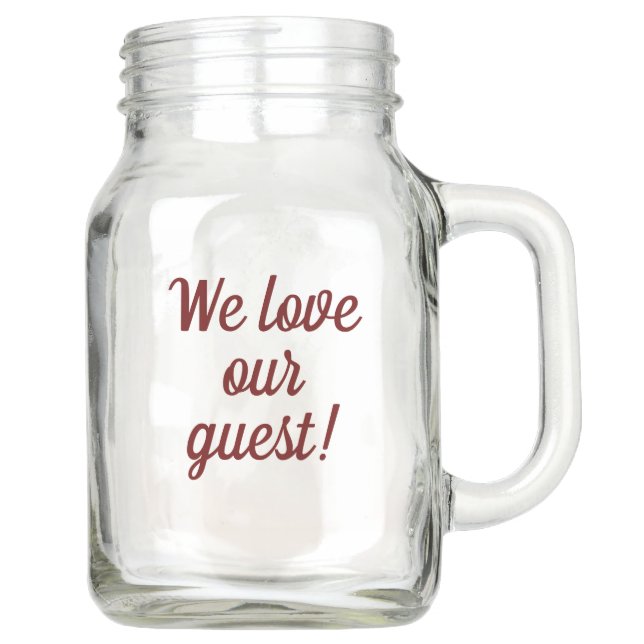 Customized Mason drinking jar for guests (Front)