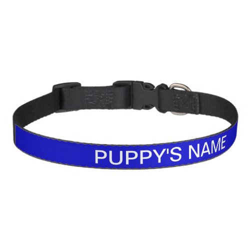 Customized Medium Blue Classic Solid Color Pet Collar