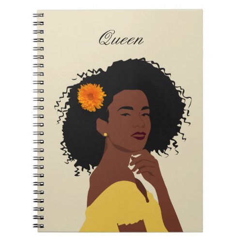 Customized Melanin African American Queen Notebook