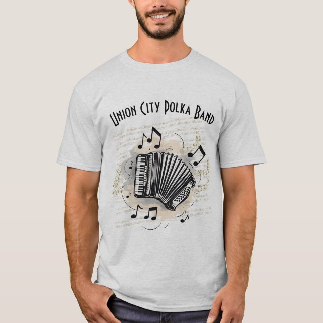 Customized Men's Accordion Player T-Shirt (Front)