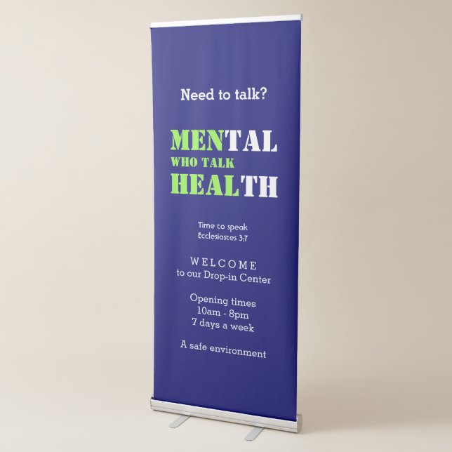 Customized Mens Mental Health Awareness Retractable Banner (3/4)