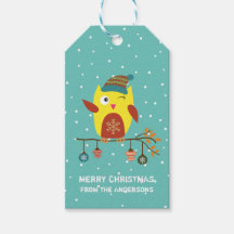 Customized "Merry Christmas" Cute Christmas Owl