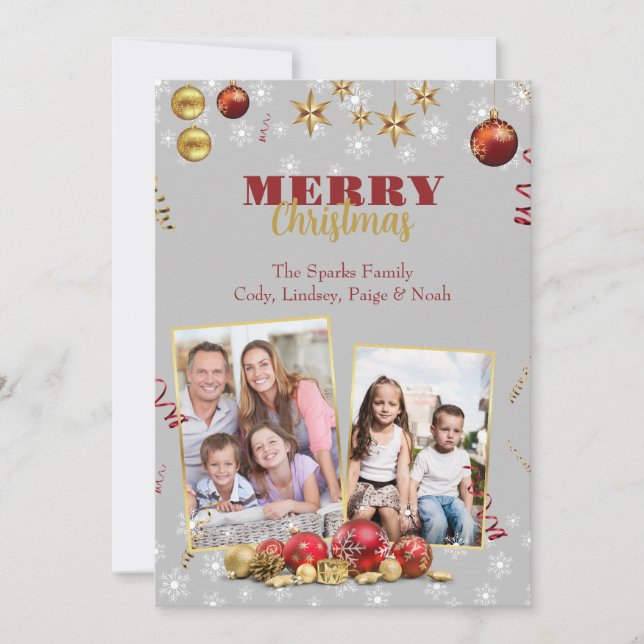 CUSTOMIZED MERRY CHRISTMAS ORNAMENT  HOLIDAY CARD (Front)
