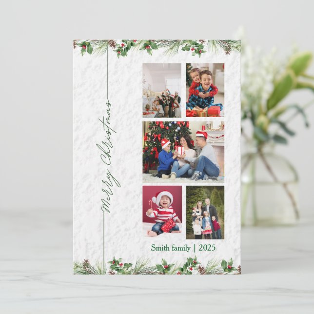 Customized Merry Christmas Photo Card (Standing Front)