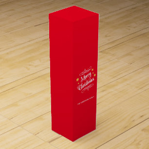 Customized "Merry Christmas" Typography Wine Gift Box