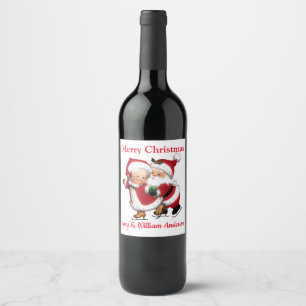 Customized Merry Christmas Wine Label