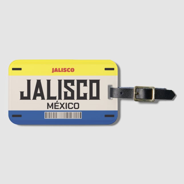 Customized Mexico Jalisco city license plate Luggage Tag (Front Horizontal)