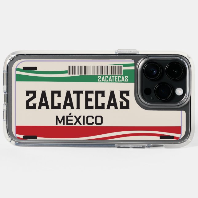 CUSTOMIZED MEXICO ZACATECAS CITY LISENCE PLATE  SPECK iPhone CASE (Space Black Horizontal)