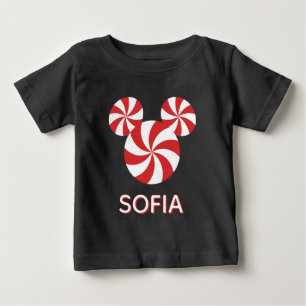 Customized Mickey Mouse Peppermint Christmas Baby T-Shirt
