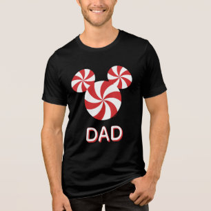 Customized Mickey Mouse Peppermint Christmas Tri-Blend Shirt