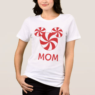 Customized Mickey Mouse Peppermint Christmas Tri-Blend Shirt