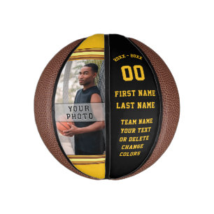 Customized MINI Basketball or FULL SIZE Black Gold