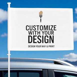 Customized Minimalist 10.5x15.5" Personalized Car Flag