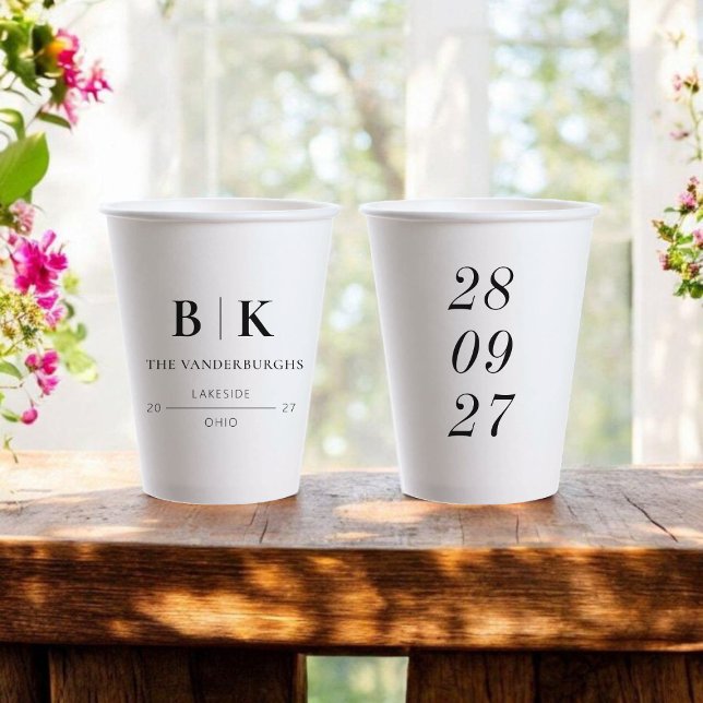 Customized Minimalistic Wedding Bridal Engagement  Paper Cups (Customized Minimalistic Wedding Bridal Engagement Paper Cups)