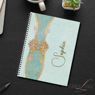 Customized Mint & Gold Notebook