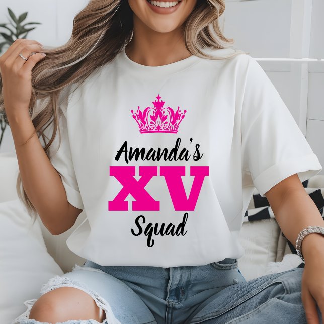 Customized Mis Quince Squad 20th Girl's Birthday T-Shirt (Creator Uploaded)