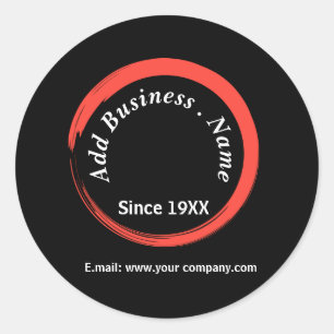 Customized Modern Black Professional   Classic Round Sticker
