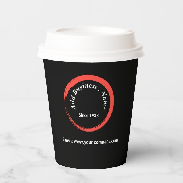  Customized Modern Black Professional Paper Cups (Front)