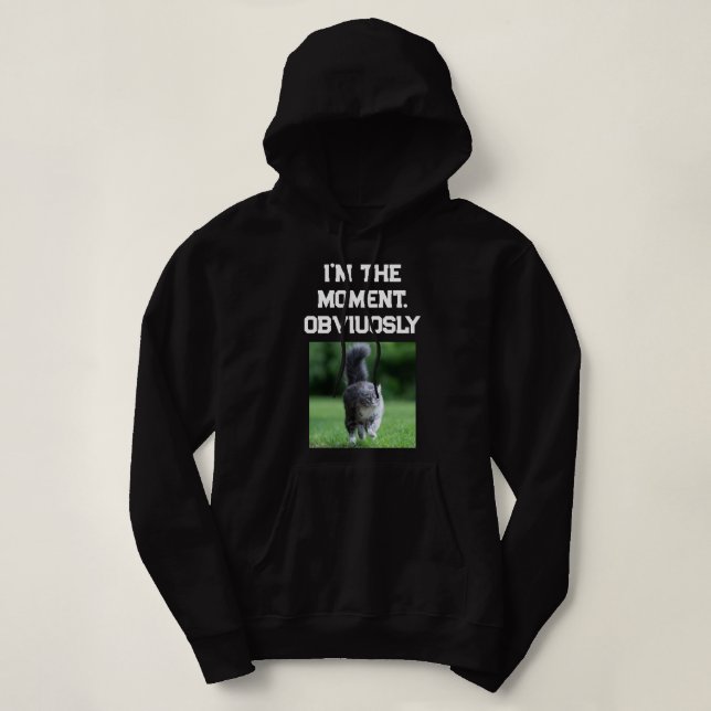 Customized Modern Black White Text And Pet Photo  Hoodie (Design Front)