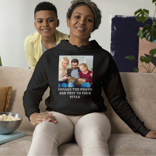 Customized Modern Cat Lover Family Fun Pet Photo Hoodie