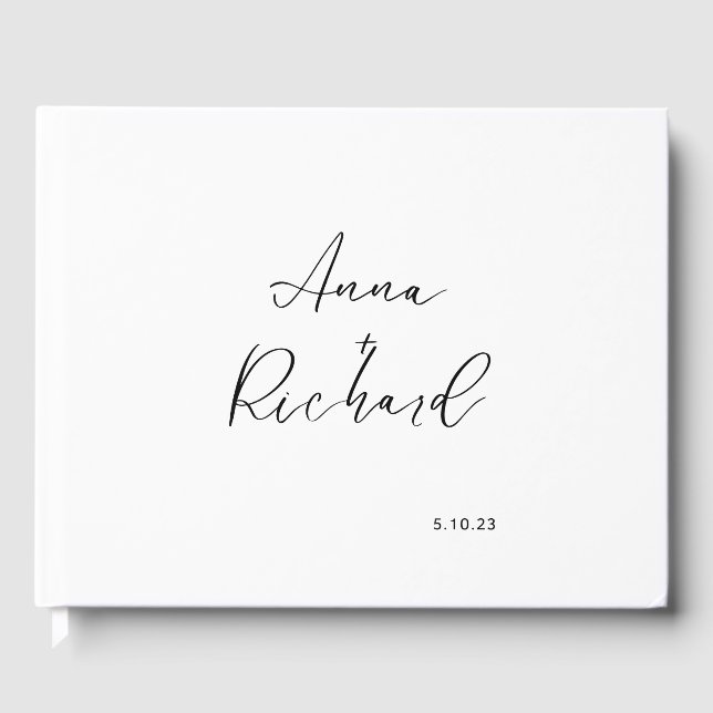 Customized Modern Minimalistic Wedding Guestbook (Front)