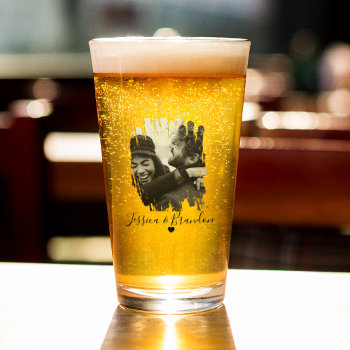 Customized Modern Photo Beer Glass by bubblesgifts at Zazzle