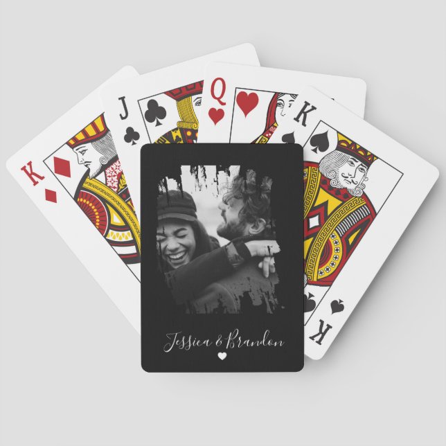 Customized Modern Photo Poker Cards (Back)