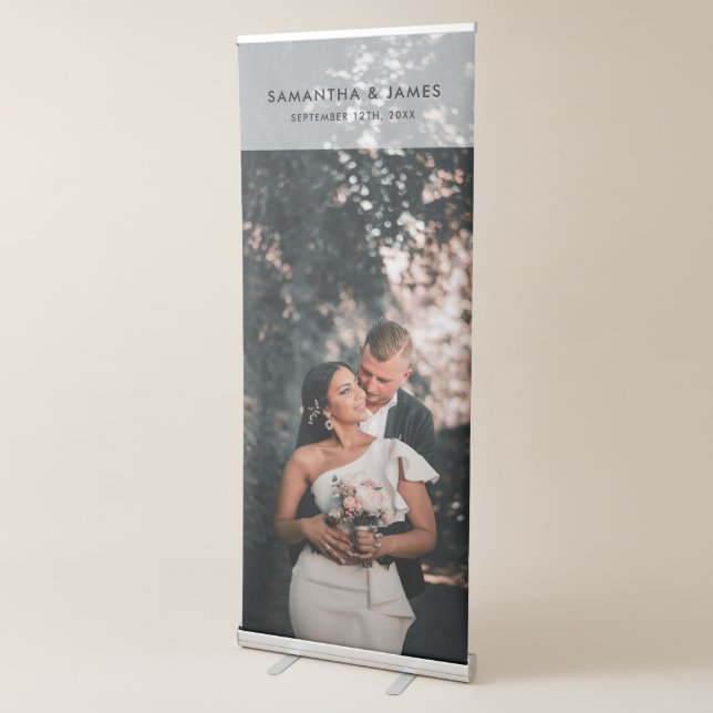 Customized Modern Wedding Photo DIY Retractable Banner (3/4)