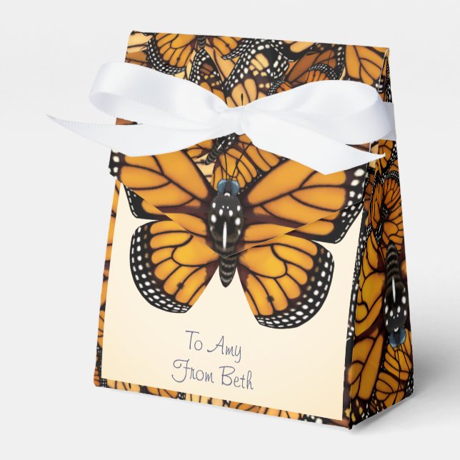 Customized Monarch Butterfly Migration Favor Boxes (Front Side)